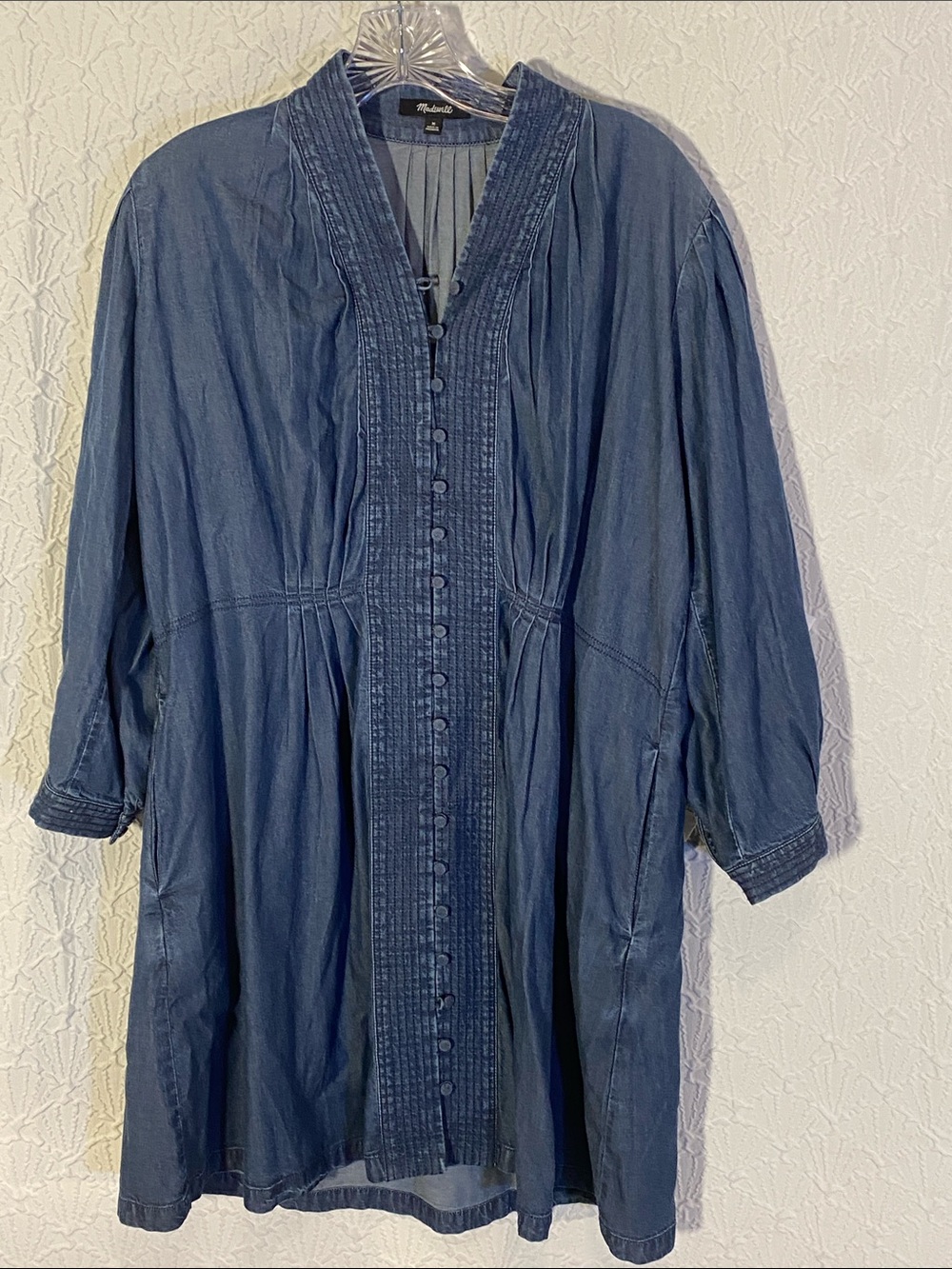 Madewell Cotton Chambray Tunic Dress Size medium Denim Blue